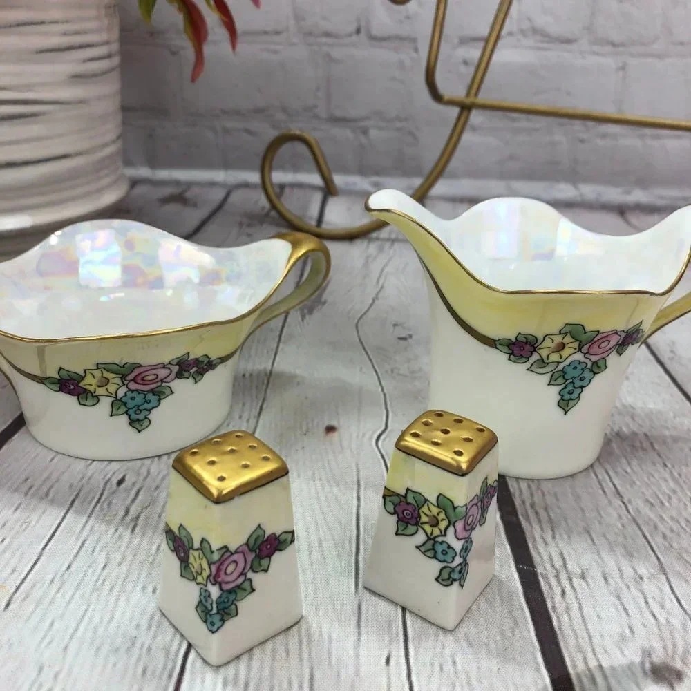 Vintage R S Germany silesia china sugar creamer salt and pepper set